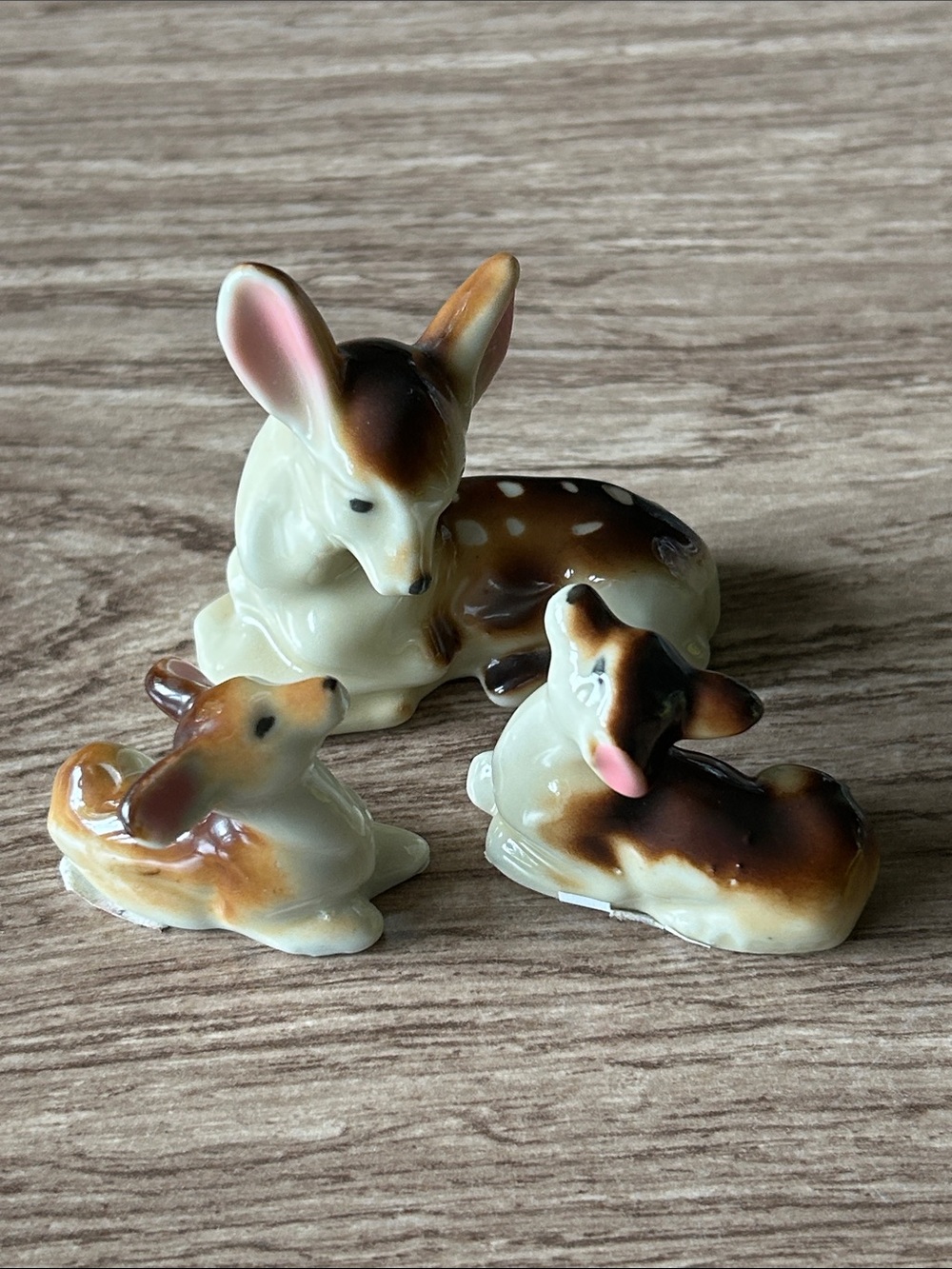 ceramic deer family of 3